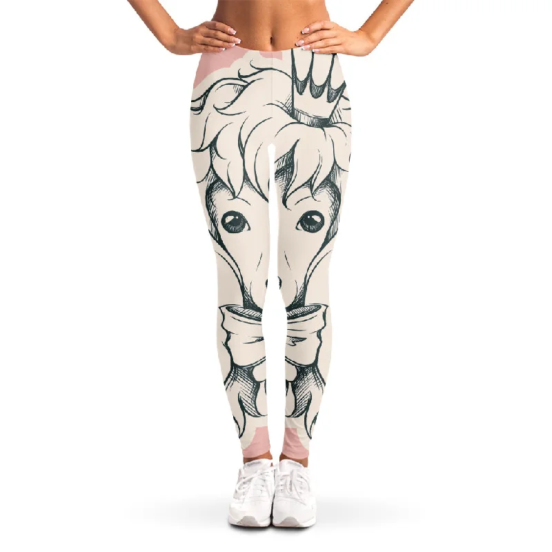 Princess Poodle Print Women's Leggings