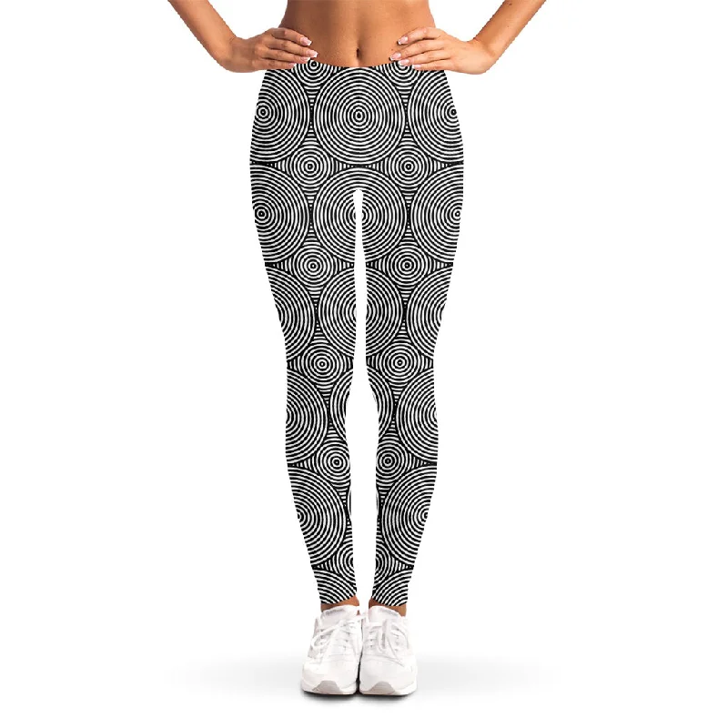 Psychedelic Circle Pattern Print Women's Leggings