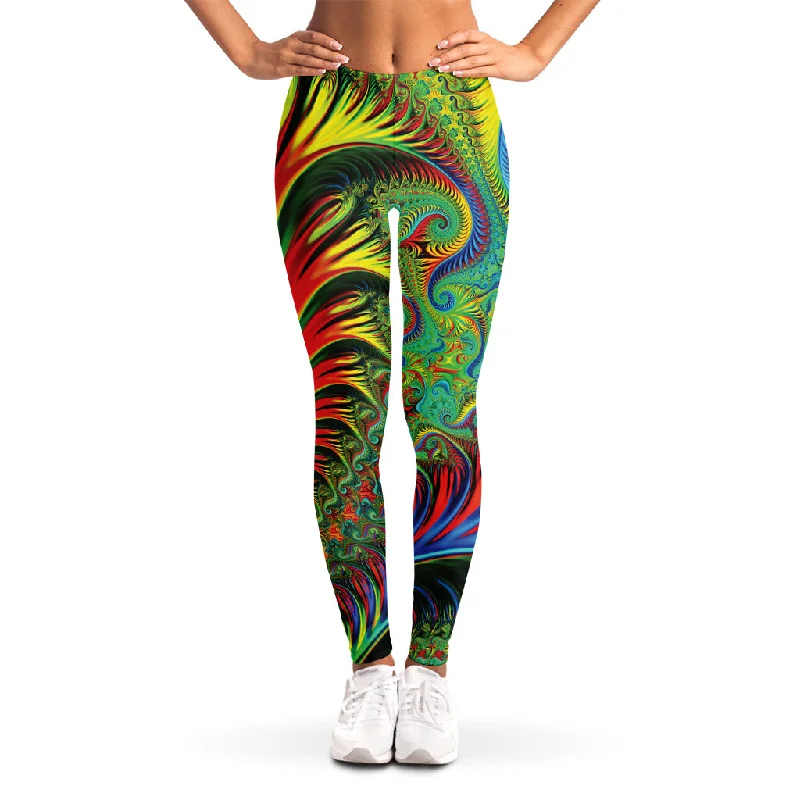 Psychedelic Fractal Print Women's Leggings