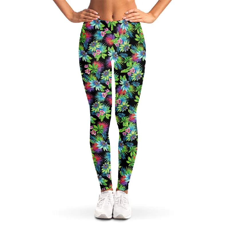 Psychedelic Hawaiian Flower Print Women's Leggings