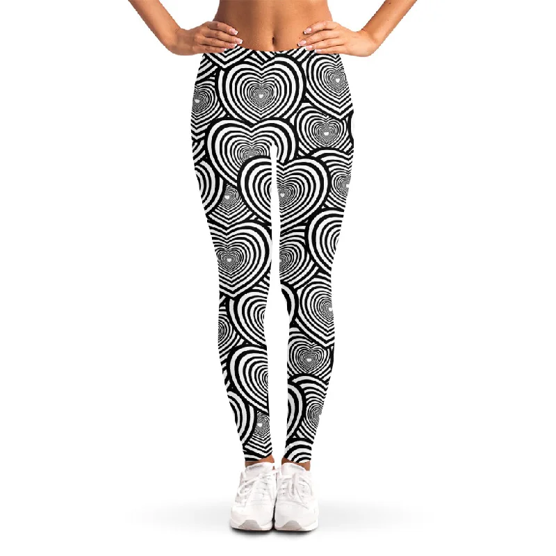 Psychedelic Heart Pattern Print Women's Leggings