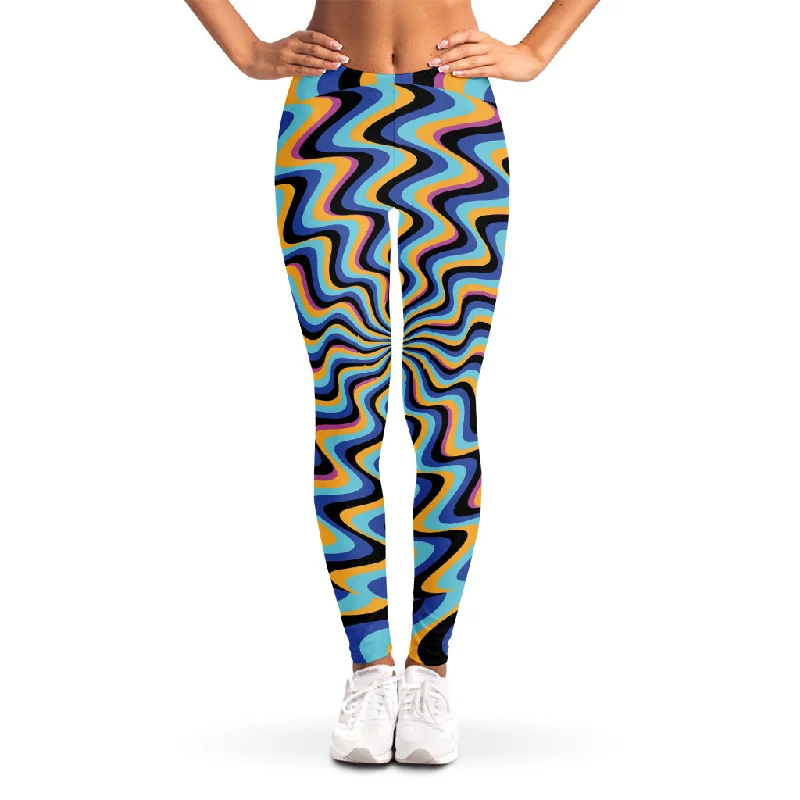 Psychedelic Illusory Motion Print Women's Leggings