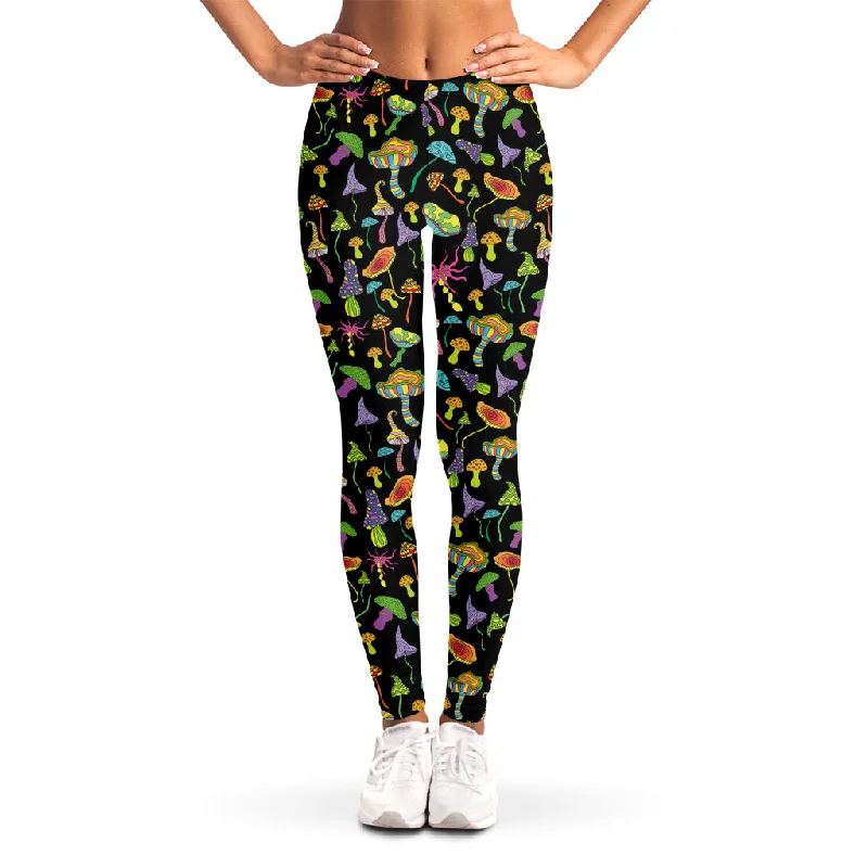 Psychedelic Mushroom Pattern Print Women's Leggings