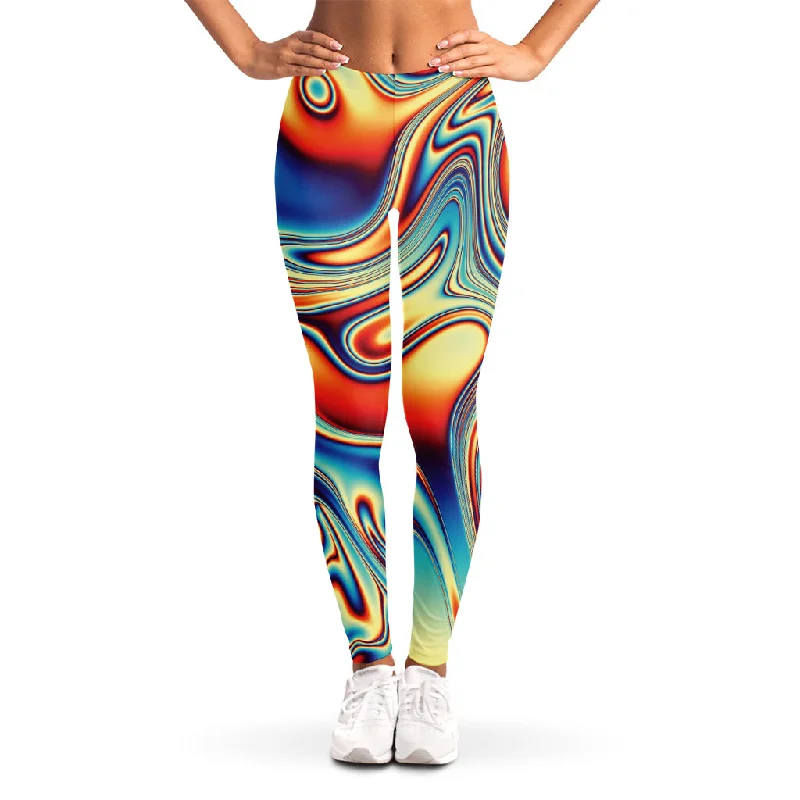 Psychedelic Wave Print Women's Leggings