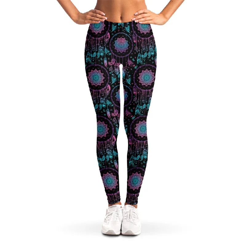 Purple And Blue Dream Catcher Print Women's Leggings