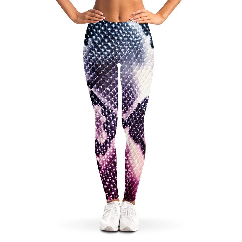 Purple And Blue Snakeskin Print Women's Leggings