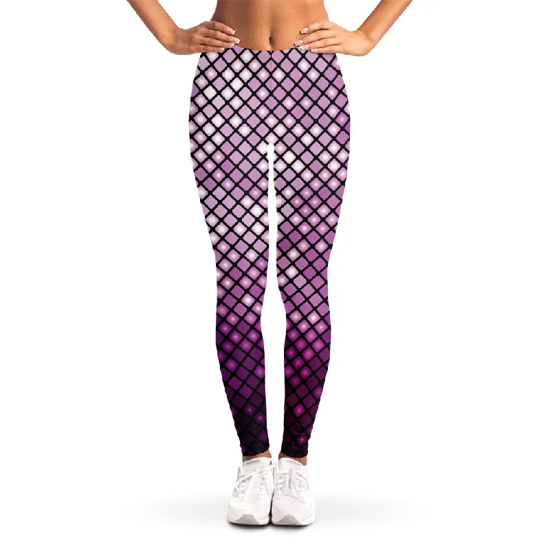 Purple Disco Lights Pattern Print Women's Leggings