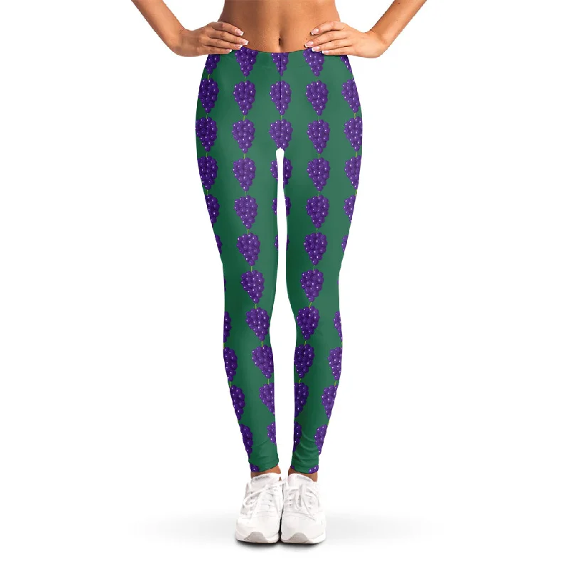 Purple Grape Pattern Print Women's Leggings