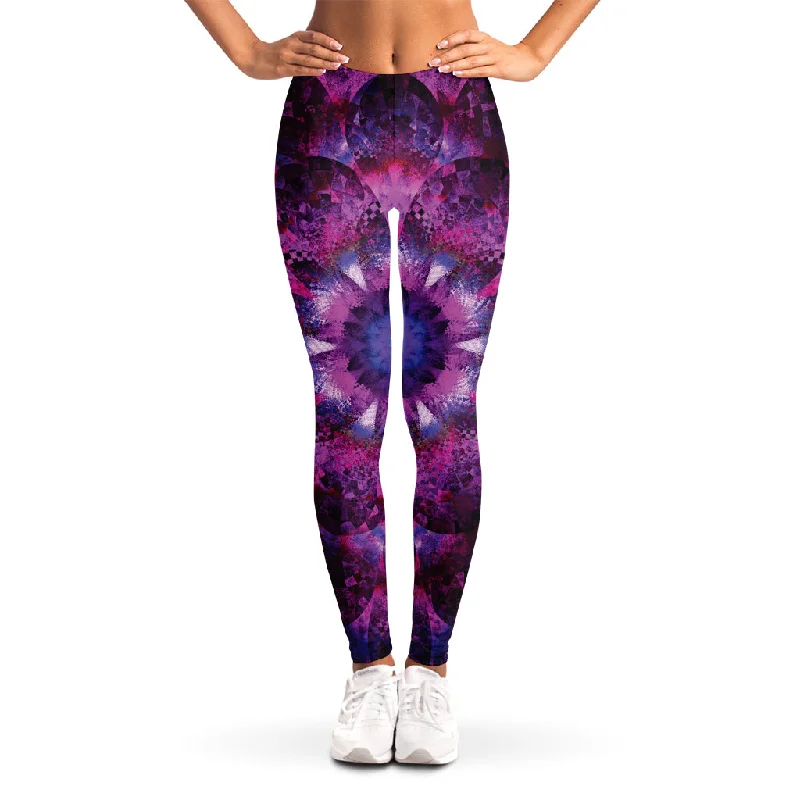 Purple Mandala Flower Print Women's Leggings