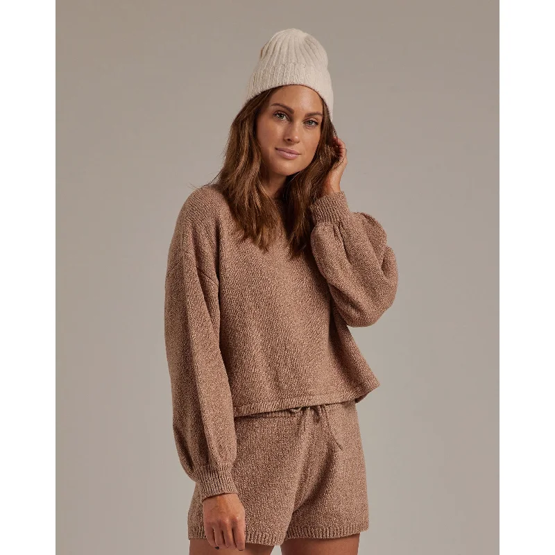 Rylee and Cru Women Knit Sweater | Heathered Mocha