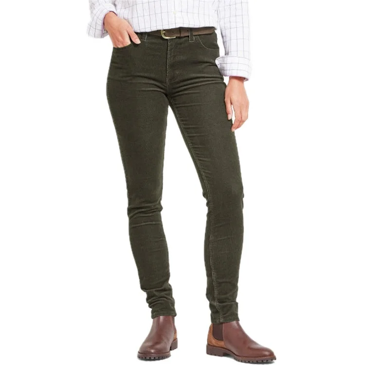 Schoffel Ladies Clover Cord Jeans - Forest Fashionable Button-Front Jeans