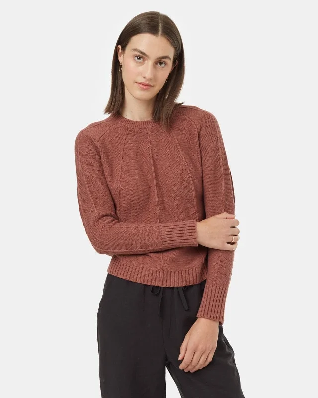 TENTREE Women's Highline TreeStitch Crew Sweater Mesa Red