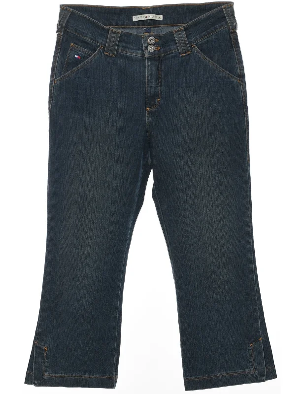 Tommy Hilfiger Flared Jeans - W31 L23 Fashionable Raw Hemmed Jeans