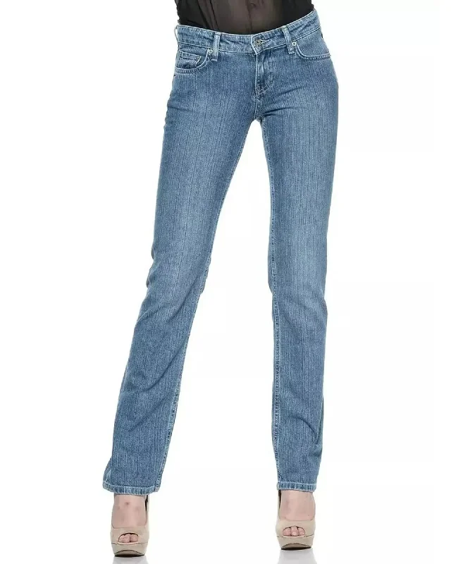 Ungaro Fever Women's Light Blue Cotton Jeans & Pant - W32 US Stylish Relaxed Fit Skinny Jeans