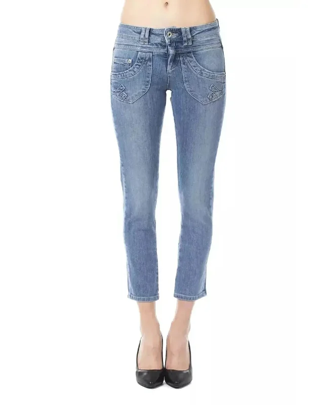 Ungaro Fever Women's Light Blue Cotton Jeans & Pant - W30 US Trendy Bootcut High-Waisted Jeans