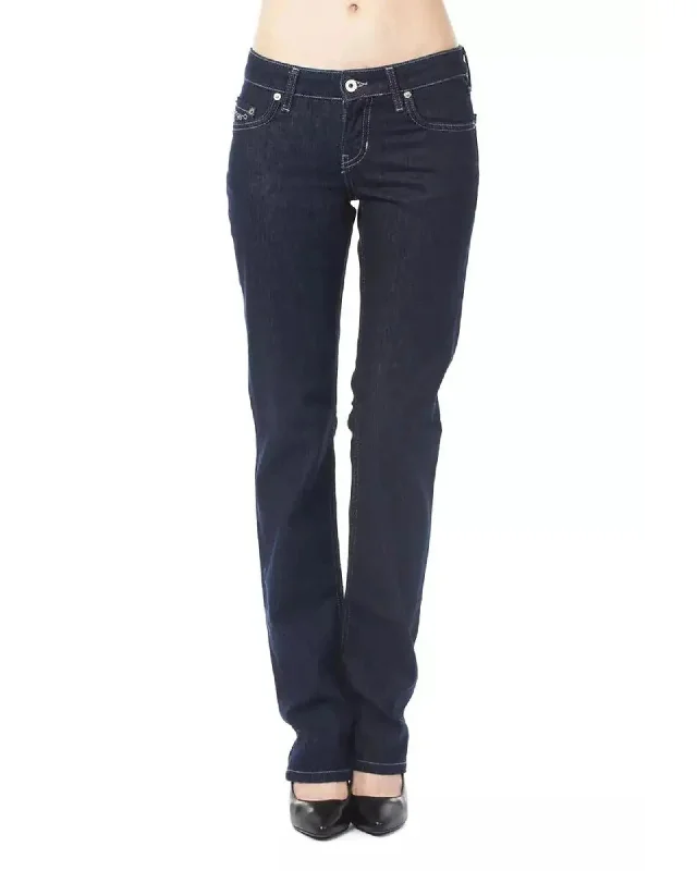 Ungaro Fever Women's Blue Cotton Jeans & Pant - W34 US Trendy Paperbag Waist Jeans