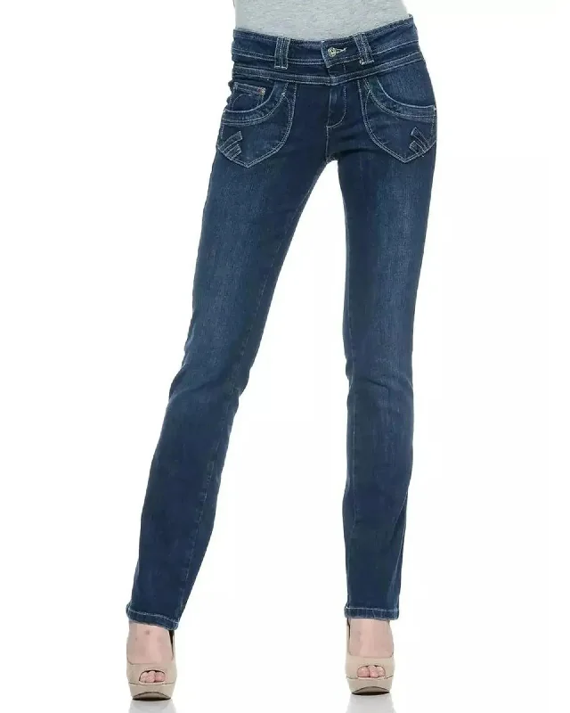 Ungaro Fever Women's Blue Cotton Jeans & Pant - W30 US Casual Light Wash Jeans