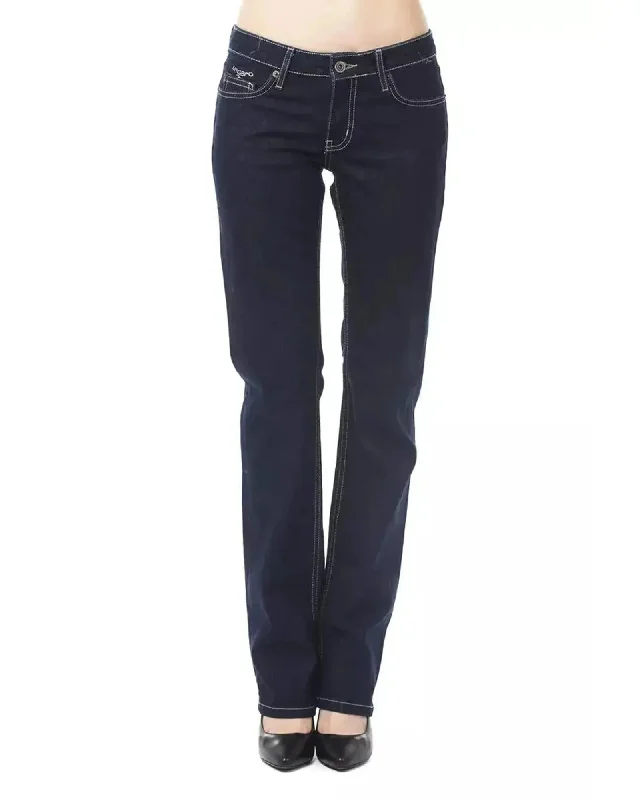 Ungaro Fever Women's Blue Cotton Jeans & Pant - W32 US Trendy Layered Pocket Jeans