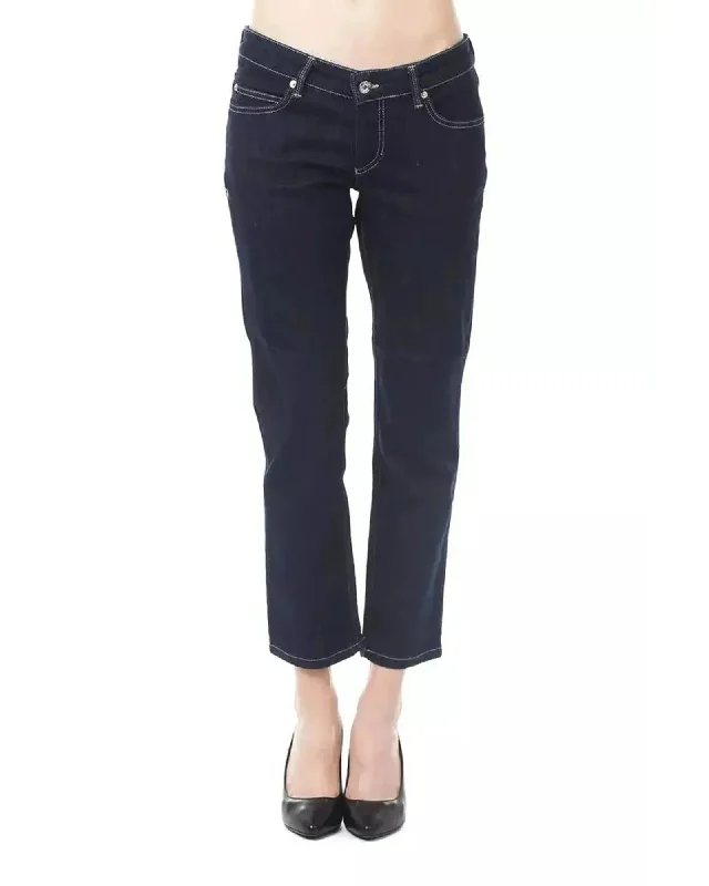 Ungaro Fever Women's Blue Cotton Jeans & Pant - W34 US Fashionable Distressed Jeans