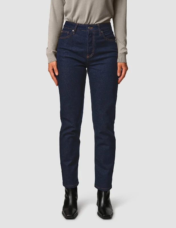 Jeans Tapered Dark Blue Chic Ripped Jeans