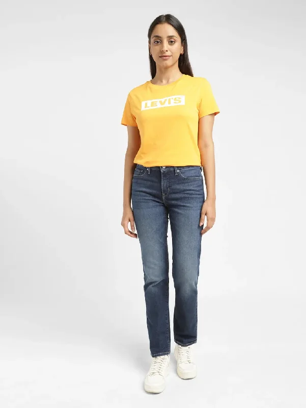 Women's Mid Rise 312 Slim Fit Jeans Fashionable White Denim Jeans