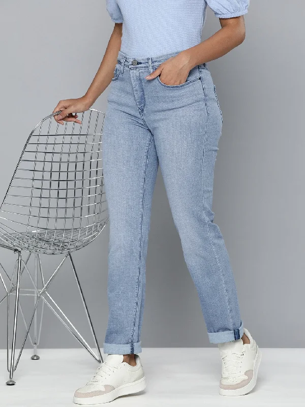 Women's Mid Rise 312 Slim Fit Jeans Chic Ripped Jeans
