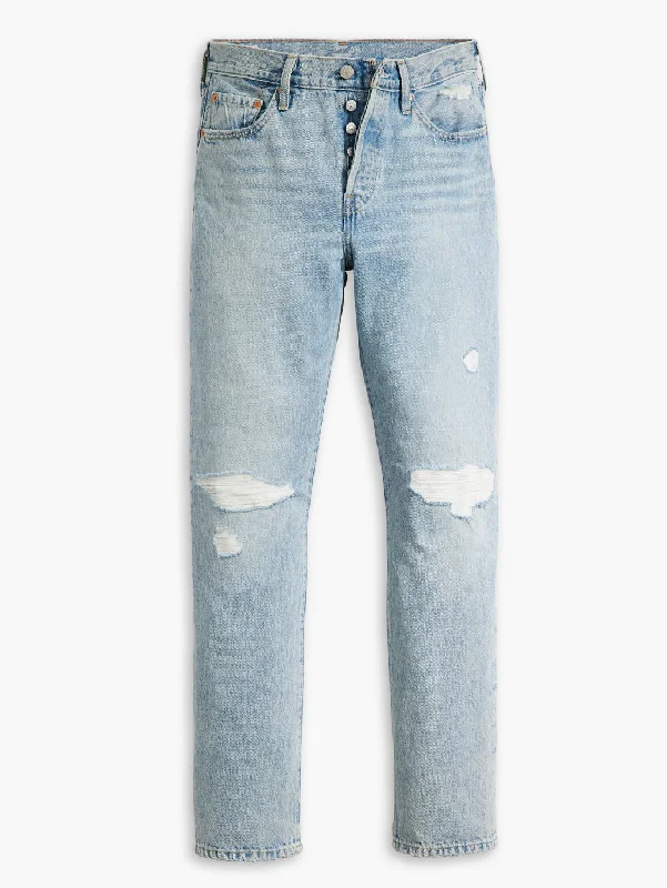 Women's Mid Rise 501 Regular Fit Button Fly Jeans Comfortable Mid-Rise Jeans