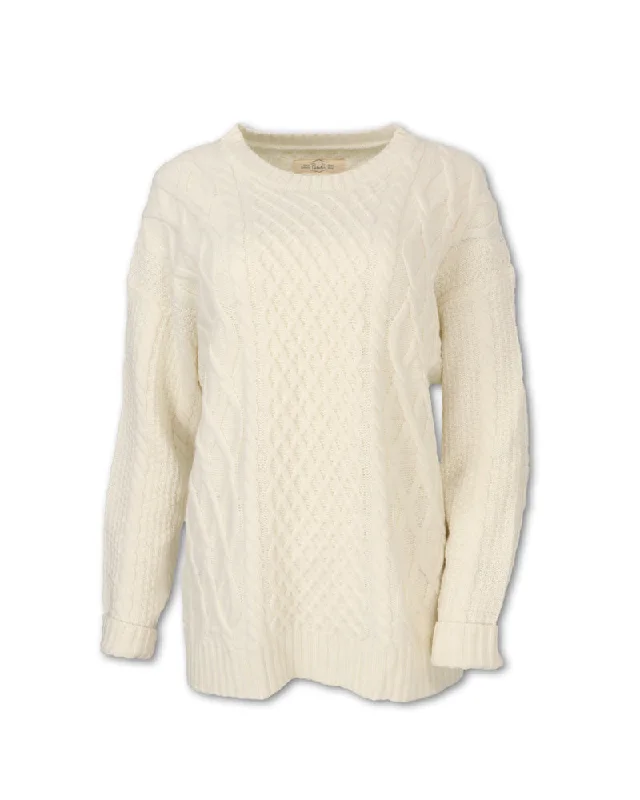 W's Merino Wool Blend Cable Knit Sweater