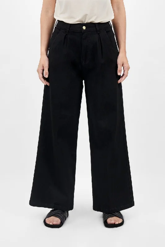 Angeles High Waist Wide Leg Jeans Black