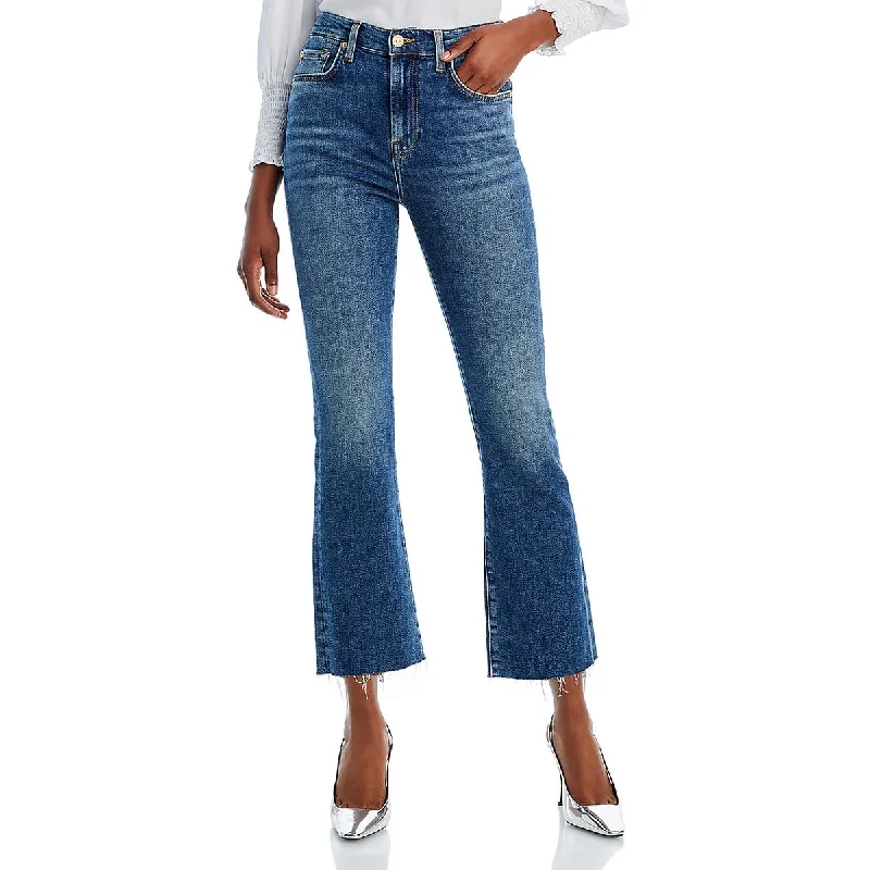 7 For All Mankind Womens High Rise Stretch Straight Leg Jeans