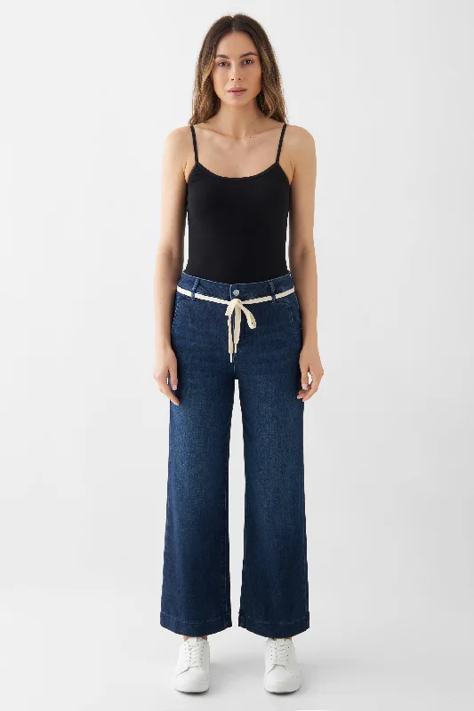 Dew Cropped Jeans Dark Denim