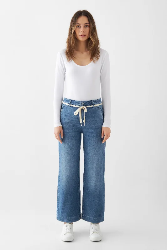 Dew Cropped Jeans Medium Denim