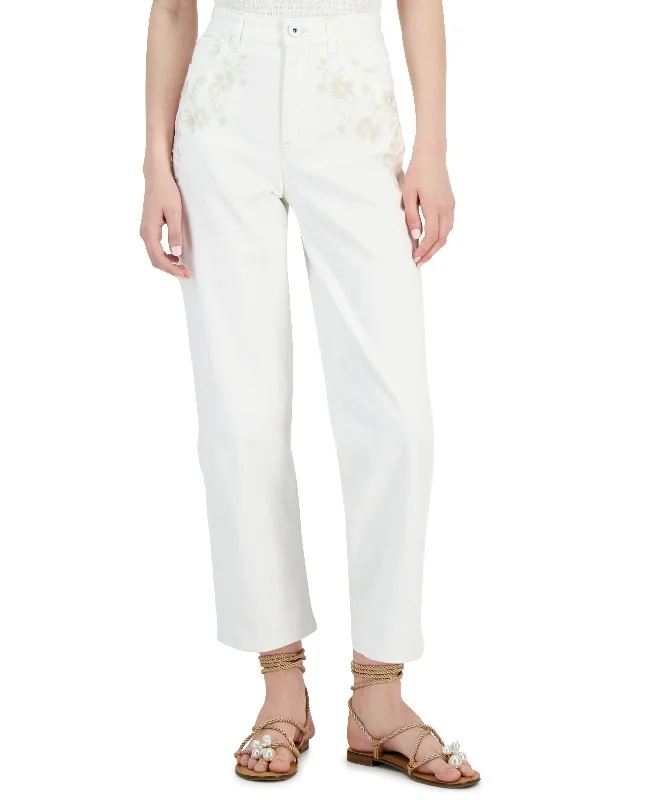 INC International Concepts Womens Embroidered Jeans