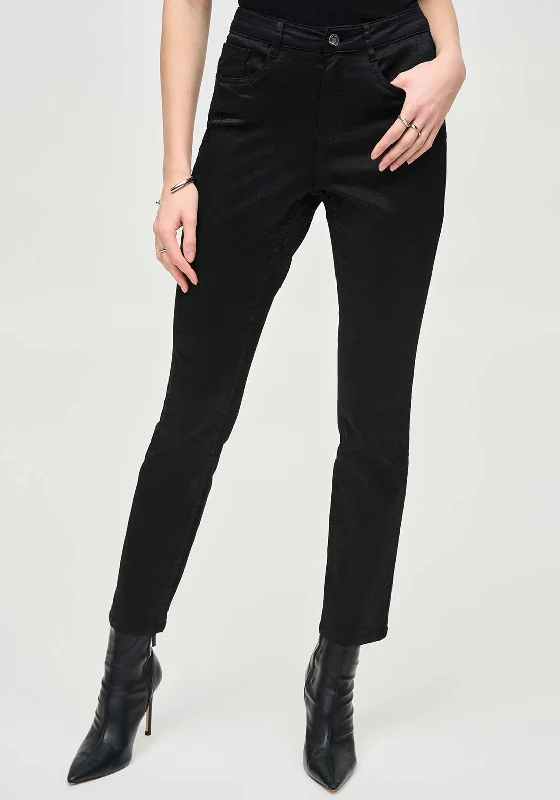 Joseph Ribkoff High Rise Slim Shimmer Jeans, Black