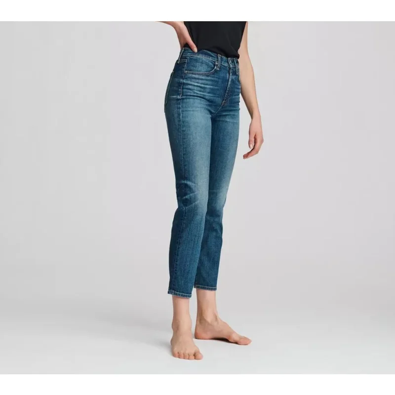 Rag & Bone Womens Nina Jeans 27 Blue High Rise Ankle Cigarette Cropped Denim NWT