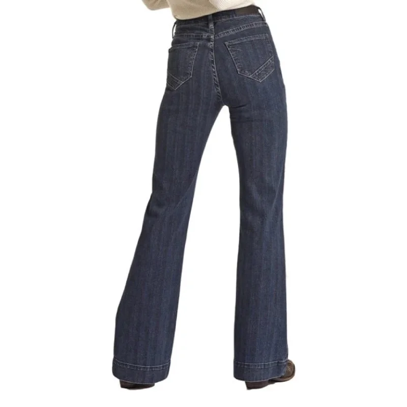 Rock & Roll Cowgirl Striped High Rise Trouser Jeans