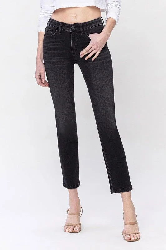 VERVET Mid Rise Ankle Slim Straight Jeans